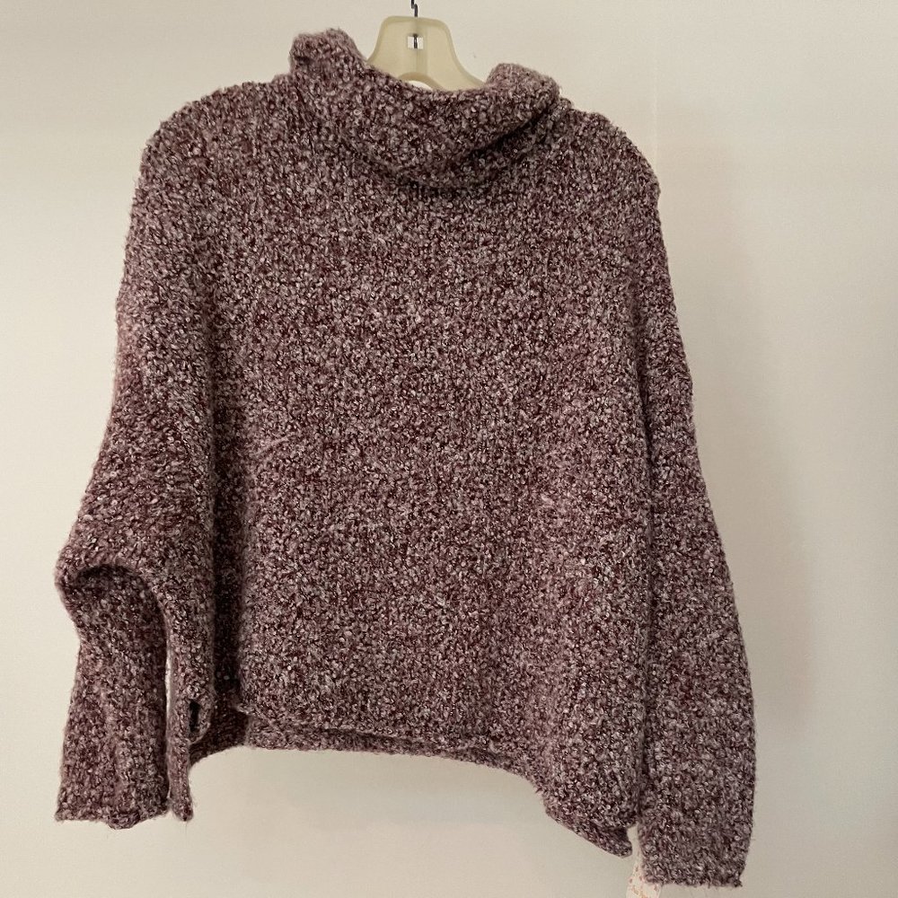 Free People NWT Bittersweet Cropped Cowl Neck Sweater - Picture 3 of 7
